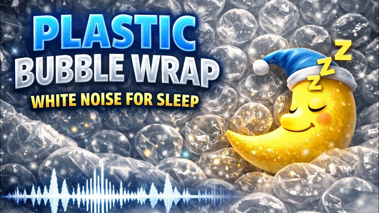 Plastic Bubble Wrap White Noise for Sleep | Black screen