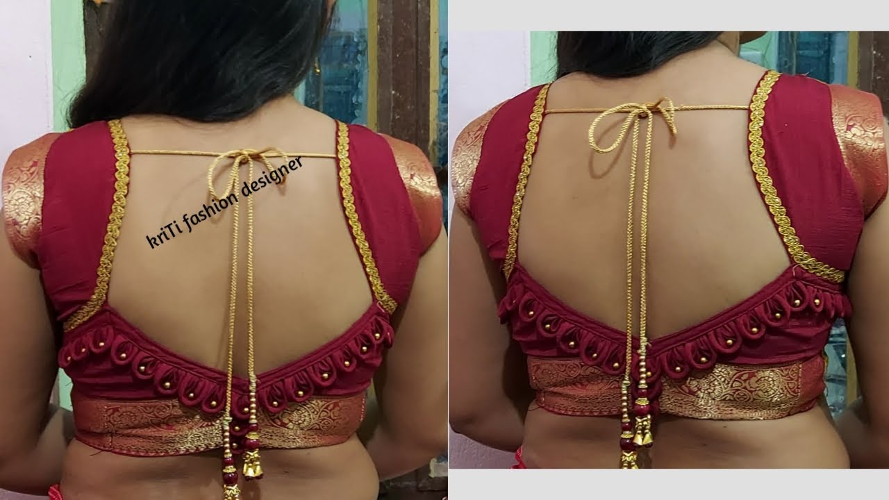 Very beautiful new letest back neck blouse design cutting and stitching very easy method