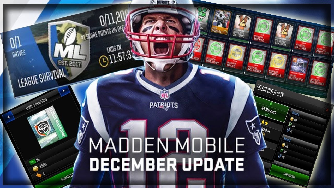 Madden Mobile 18 December Update!! NEW League Modes & Neutralizers Player!!