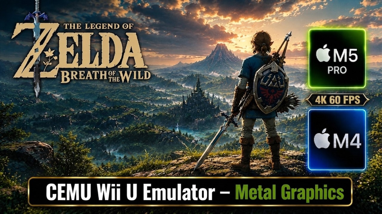 Zelda: Breath of the Wild, Mac M5 Pro & M4, CEMU Wii U Emulator, Metal Graphics: Performance Test