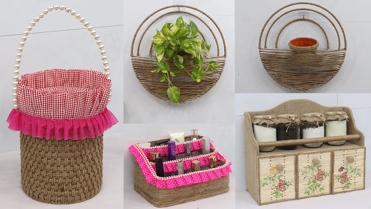 Best Out Of Waste Material for Space Organizer Ideas, Jute Craft Ideas