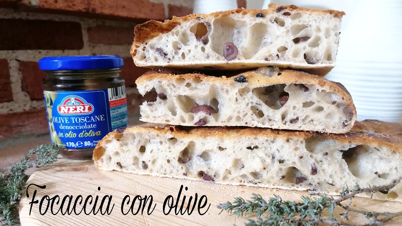 FOCACCIA alle OLIVE SOFFICE ed ALVEOLATA I Ricetta passo passo