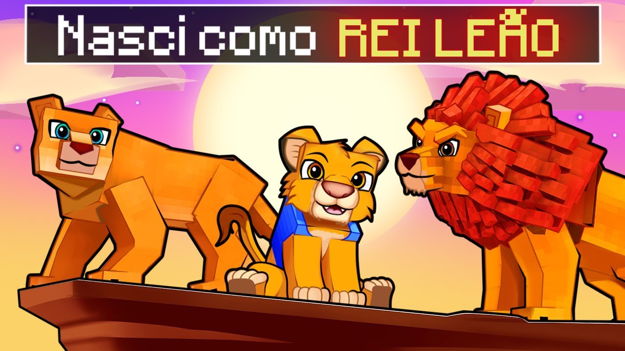 NASCI como um BEBÊ REI LEÃO no MINECRAFT