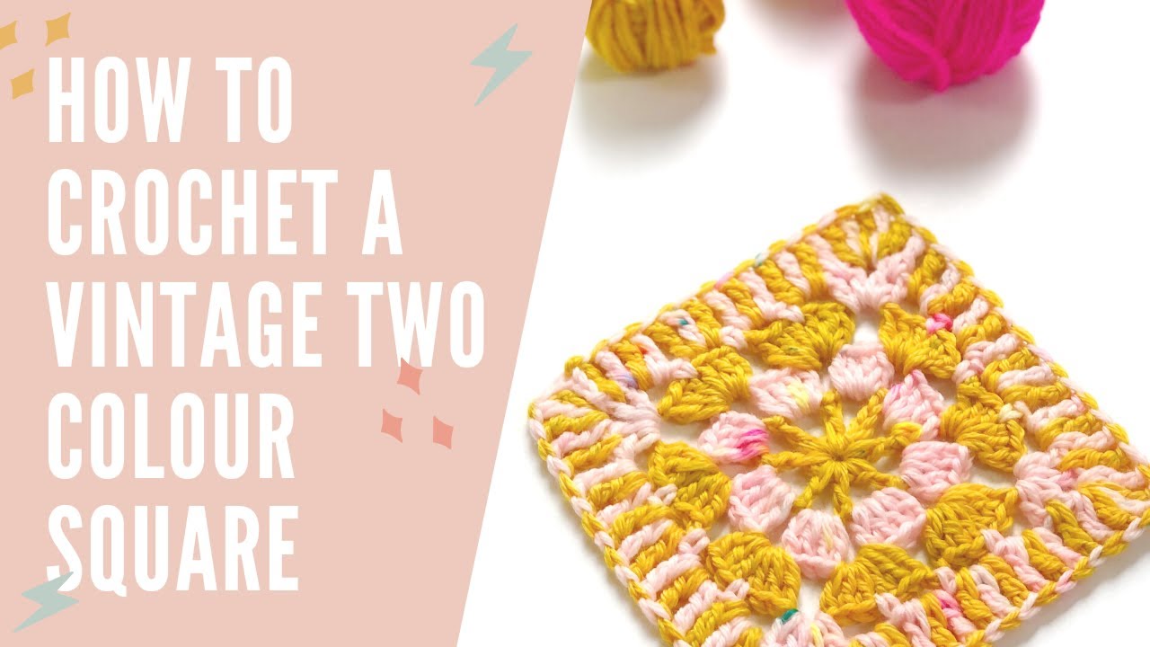 HOW TO CROCHET | A VINTAGE TWO COLOUR BORDER SQUARE