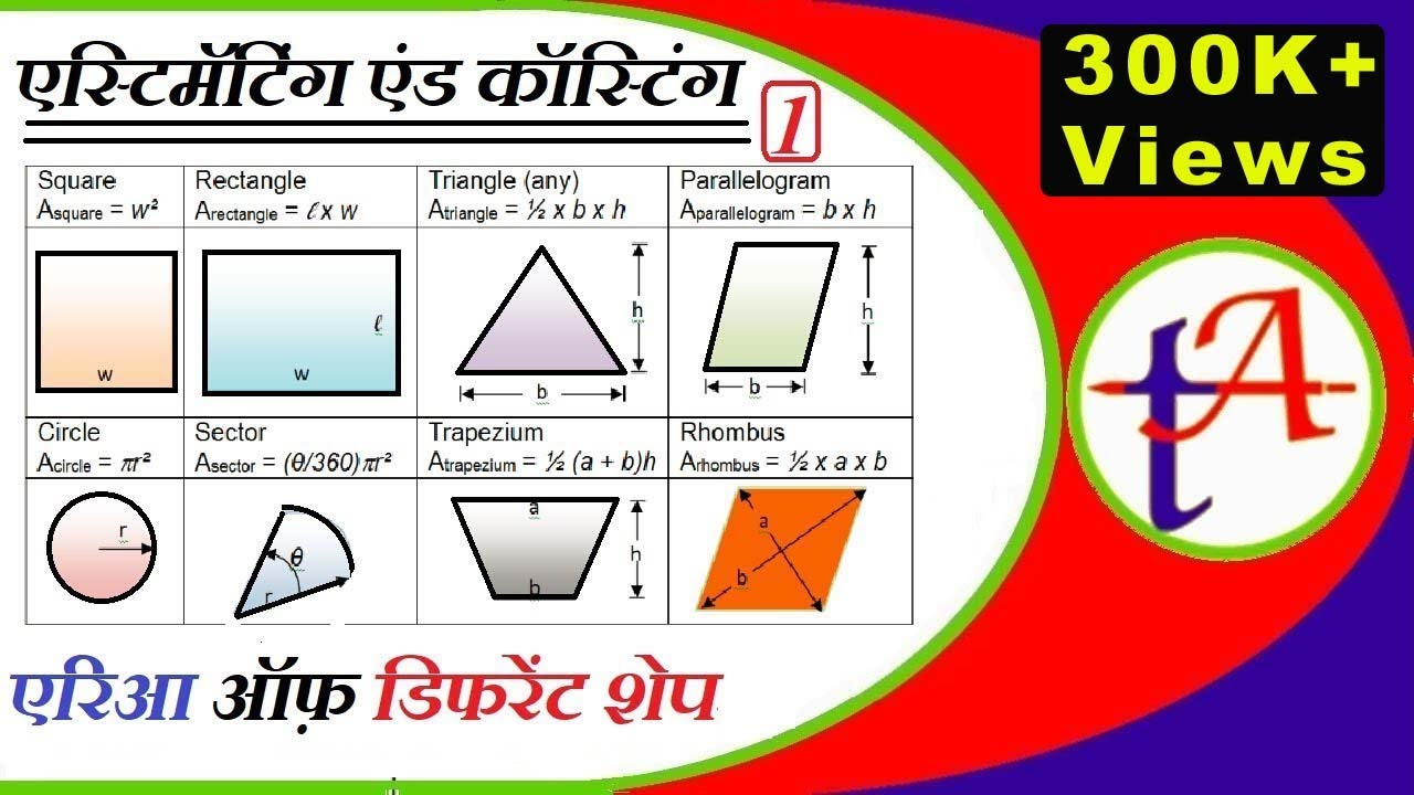 Area of different Shape - Estimating Costing basic Concepts part-1 TA0123