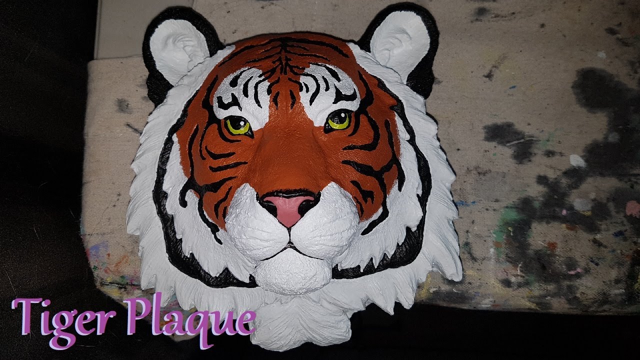 Tiger Plaque Concrete Cast | Black Lion Crafts