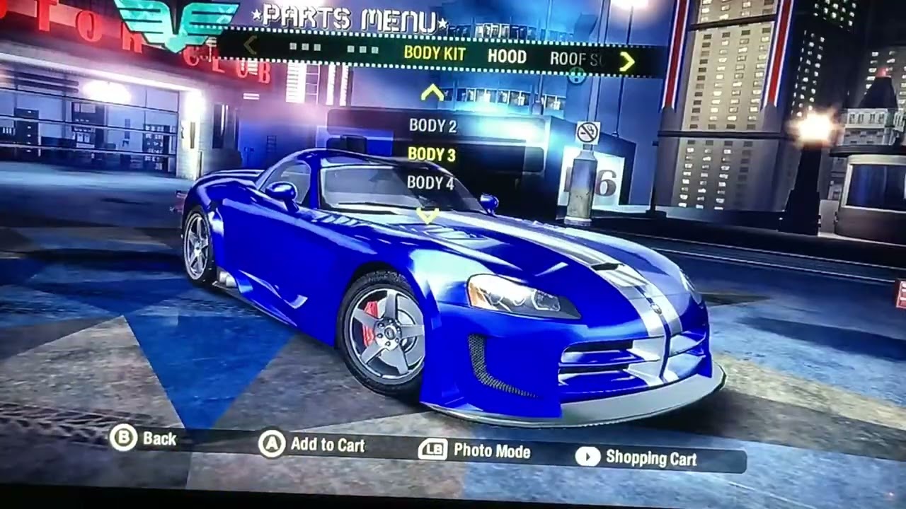 Need for speed carbon Dodge Viper all body kits