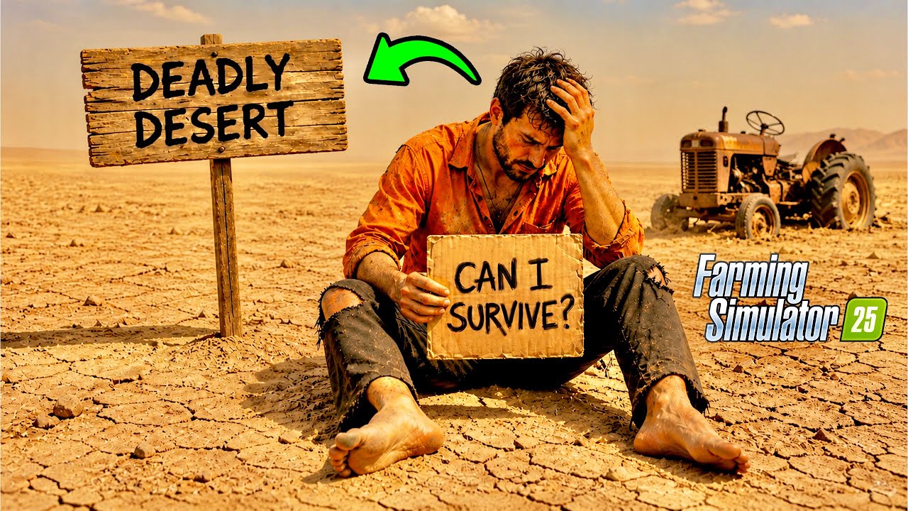I Survived 100 DAYS in THE DEADLY Desert with $0 and Built this - Farming Simulator 25