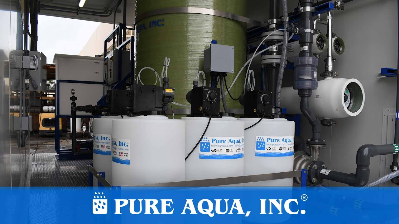 Containerized Double Pass SWRO for Alkaline Water 7 GPM | Bahamas | www.pureaqua.com