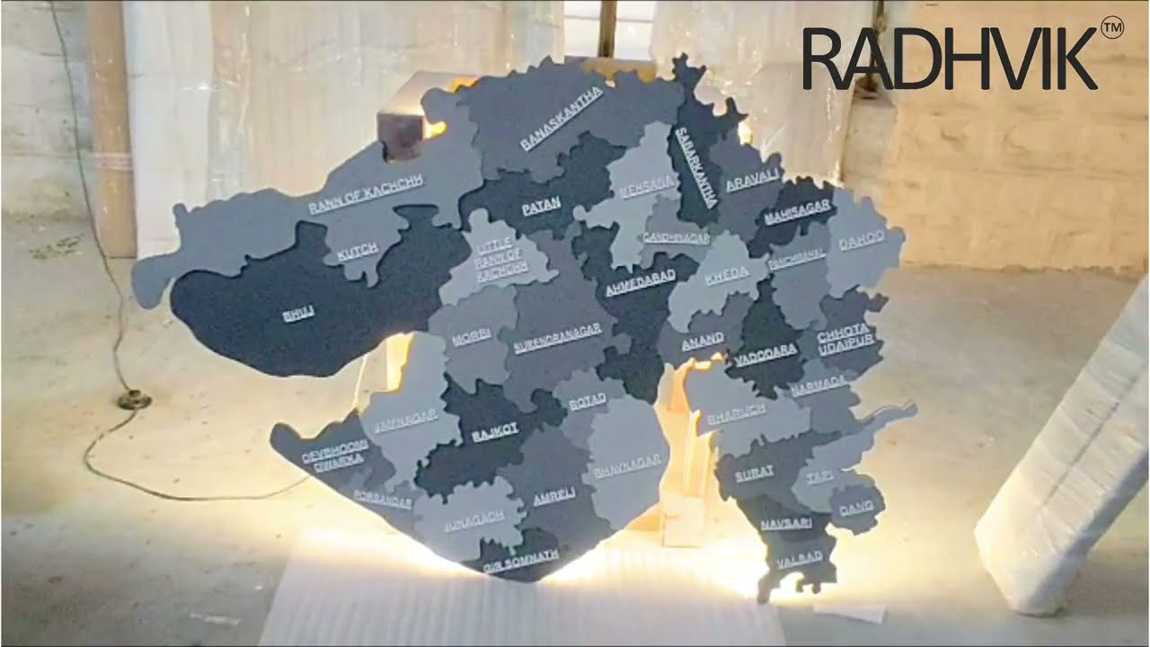 Exploring Gujarat: 3D Level City Map Wall Decor - A Journey into the Vibrant Cities of Gujarat