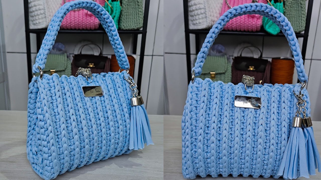 Crochet Como fazer uma mala com um design novo, muito fácil e bonita