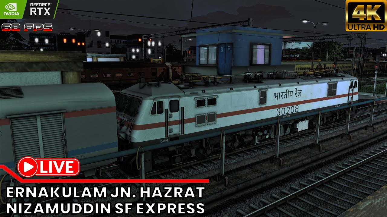 22655 ERNAKULAM HAZRAT NIZAMUDIN SF EXPRESS LIVE RAILWORKS..#indianrailways #railworks #gaming #live