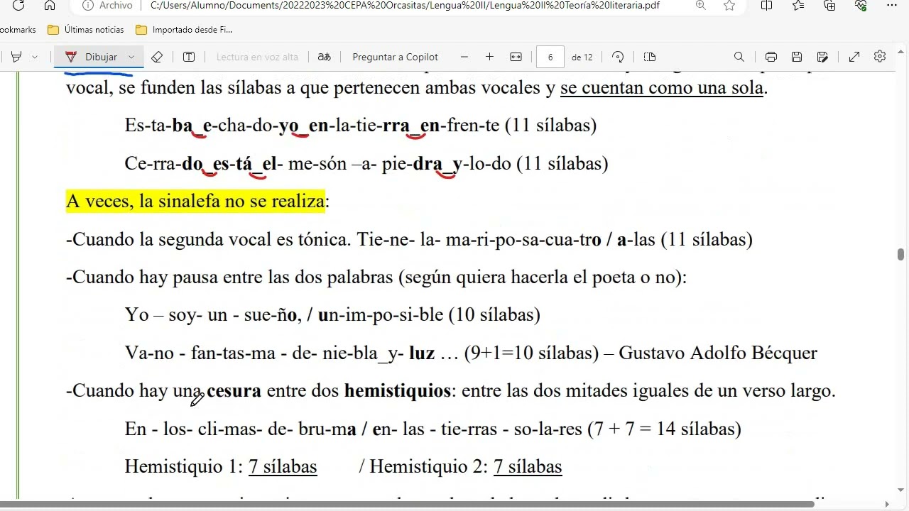 Repaso de conceptos de poesía: métrica y rima