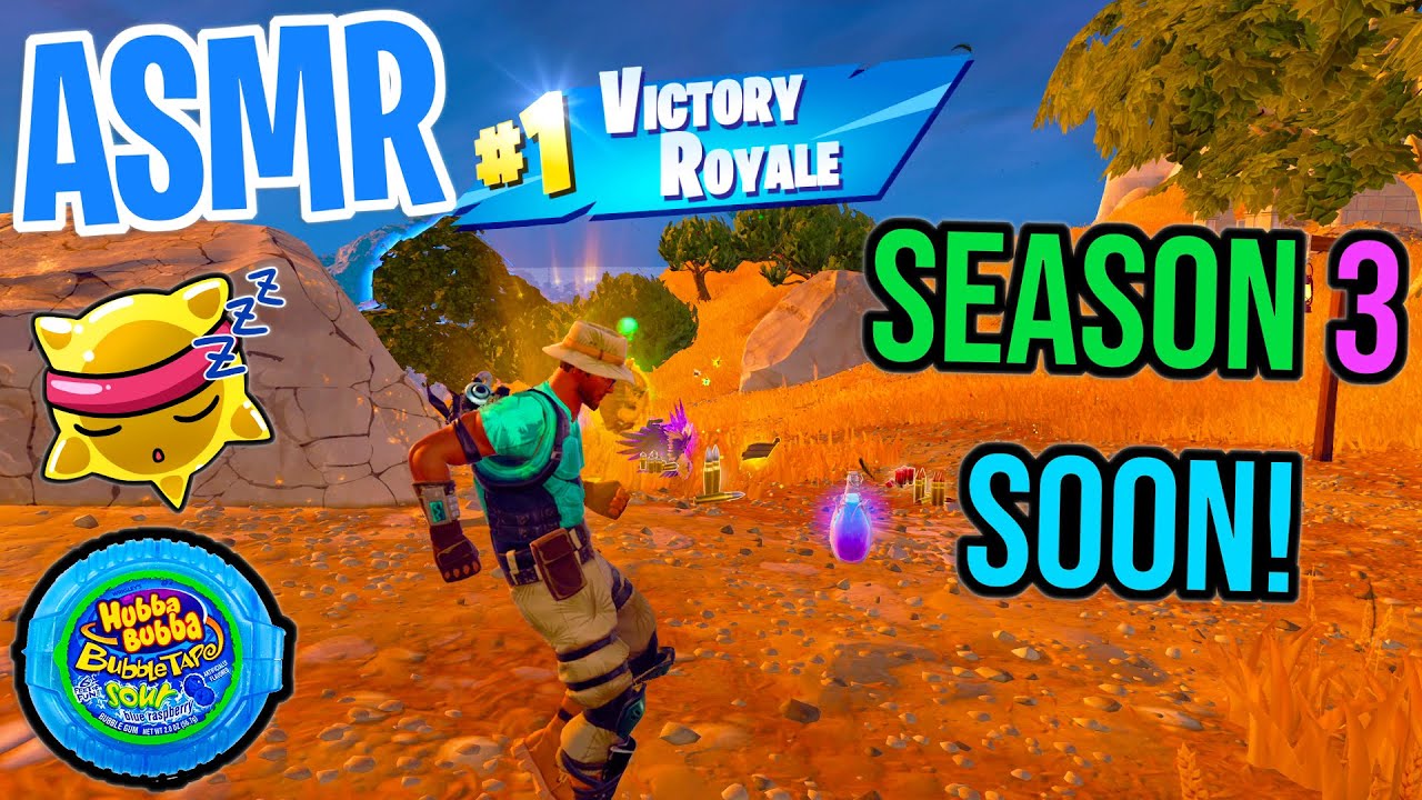 ASMR Gaming 😴 Fortnite Season 3 Soon! Relaxing Gum Chewing 🎮🎧 Controller Sounds + Whispering 💤