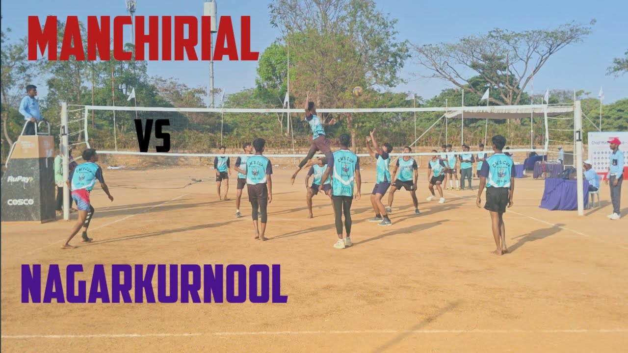 Manchirial vs Nagarkarnool cm cup boys match🏐❤️‍🔥 at Gachibowli stadium Hyderabad 📍