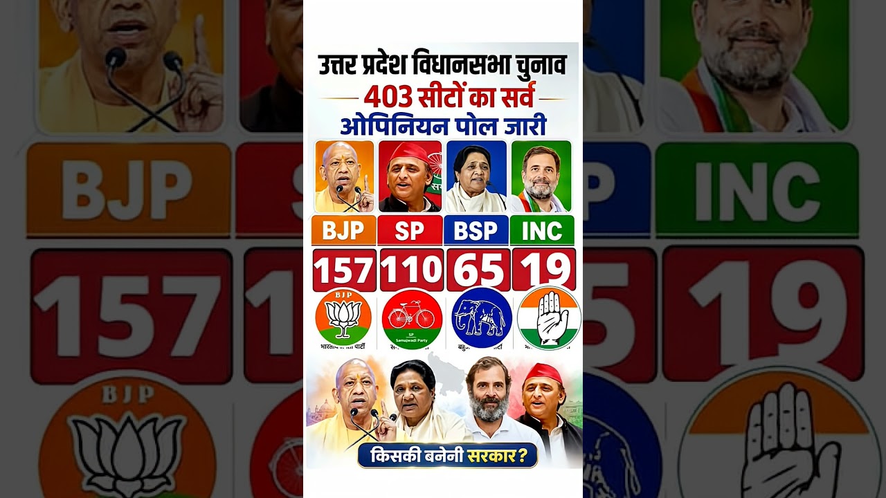 उत्तर प्रदेश विधानसभा चुनाव का सबसे ताजा ओपिनियन पोल 😱👈 Uttar pradesh opinion poll #shorts #gk