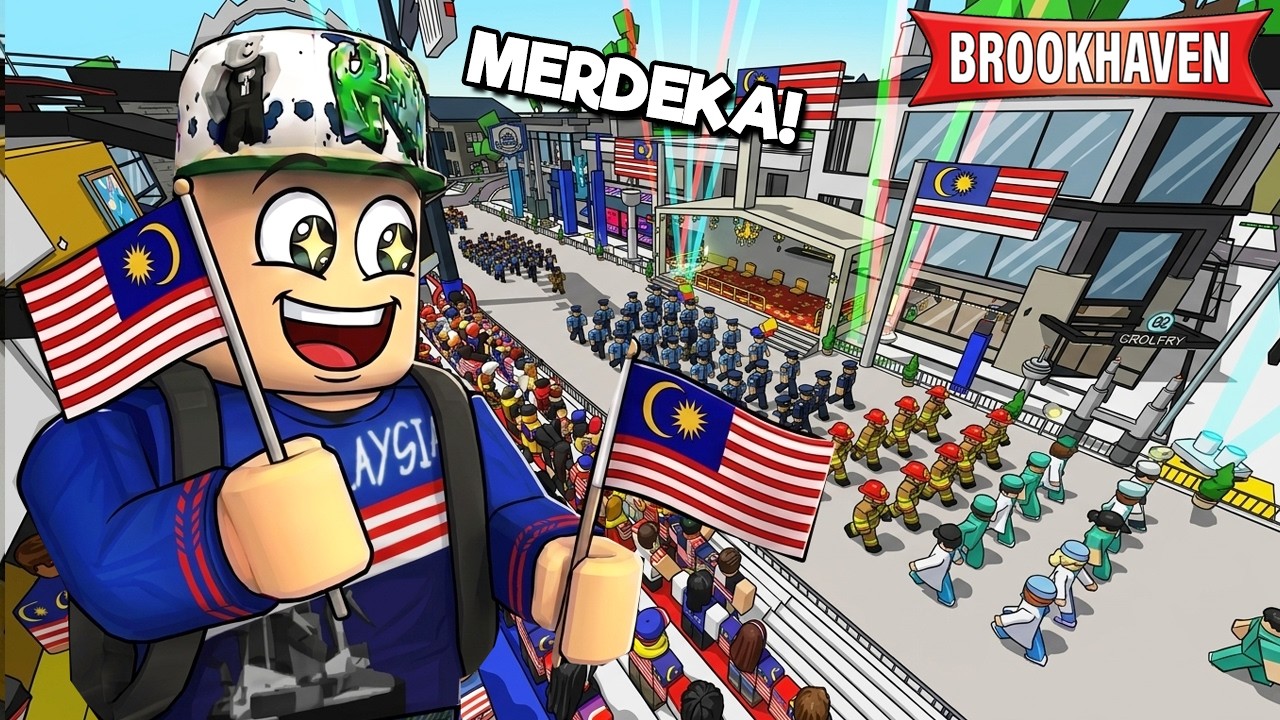 Brookhaven ada perarakan HARI MERDEKA yang ke-69! | Drama Brookhaven 🏡RP  (Roblox Malaysia)