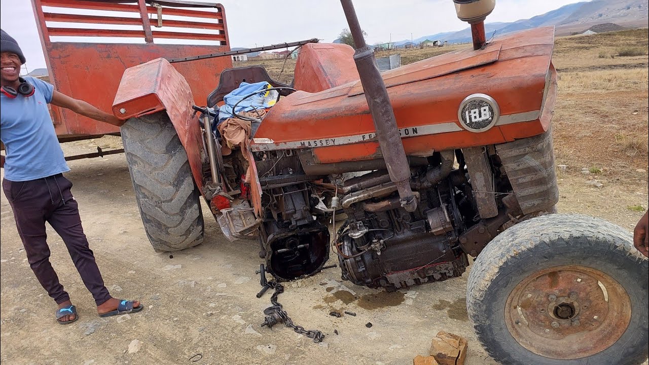 My Tractor got Broken In Half After I Loaded Heavy Weight #tractor #masseyferguson #farming