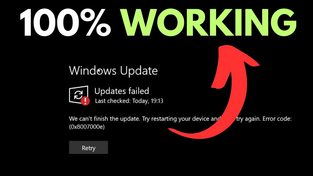 How To Fix Windows Update Error 0x8007000e