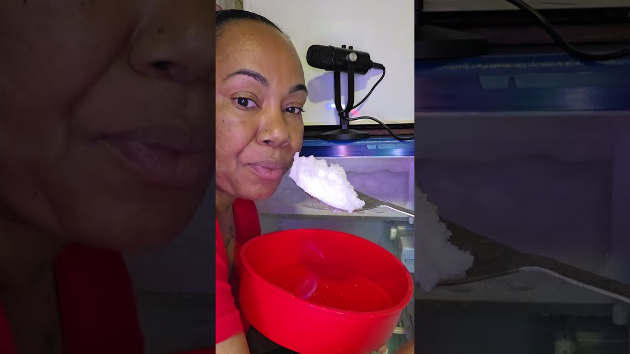 eating ice from the small fridge ❄️🧊