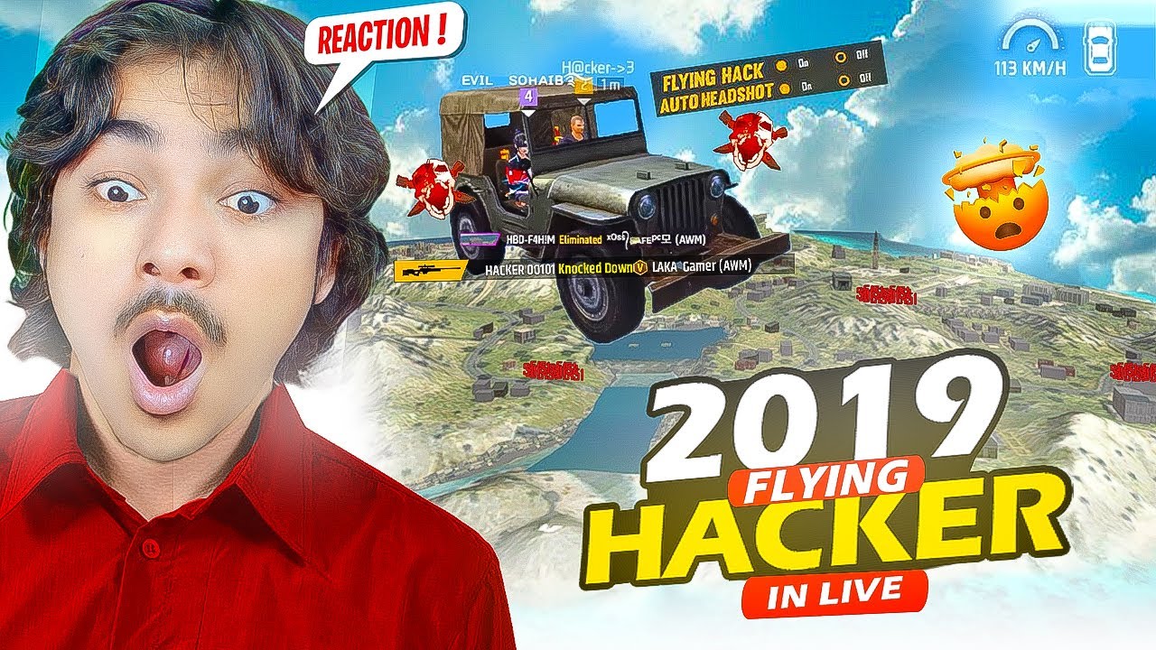 Flying Hacker on Grandmaster Top 1 on Live😱 Jadugar Stream Snipe - Garena Freefire