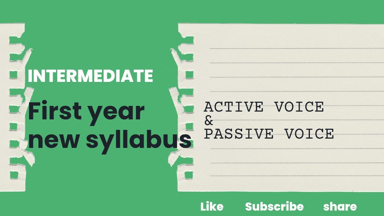 Ap intermediate english - Active voice Passive voice explanation video 