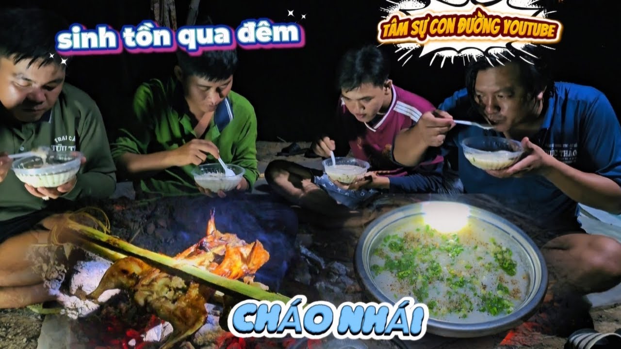 Sinh tồn săn bắt làm nồi cháo ngon lành và tâm sự con đường youtube | HoàiPhong TV