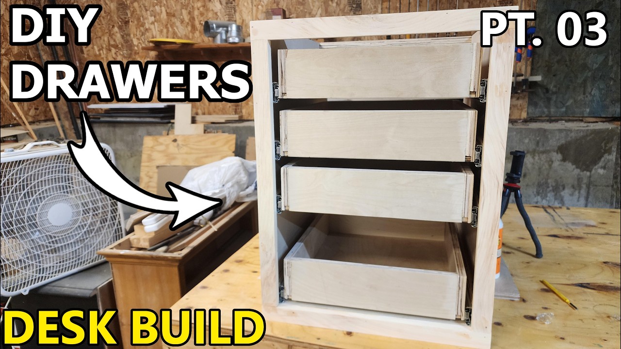 Building Super Simple Drawers for the Cabinets - Desk Build Part 03