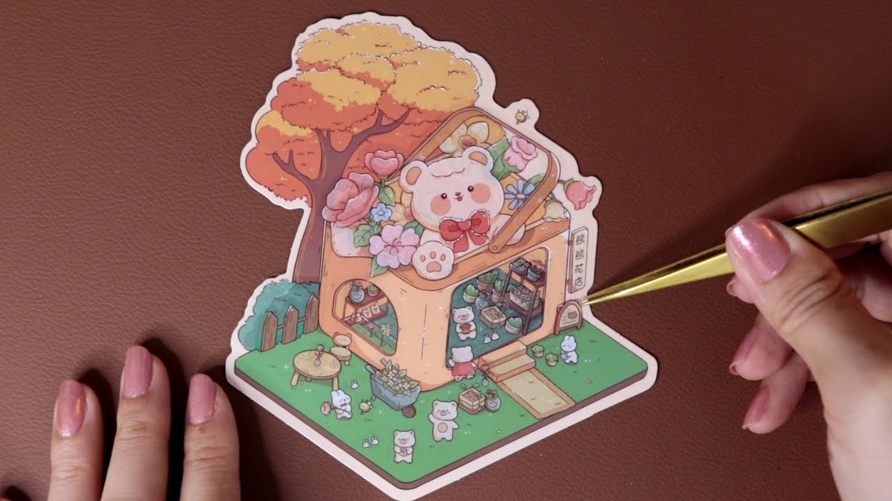(ASMR) Montando Cenário de Adesivos 🏡🐇🐾