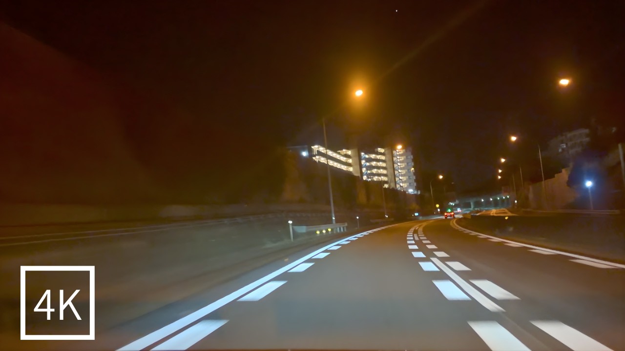 【4K】夜の横浜横須賀道路。煌めく光とLo-fiで綴る深夜ドライブ