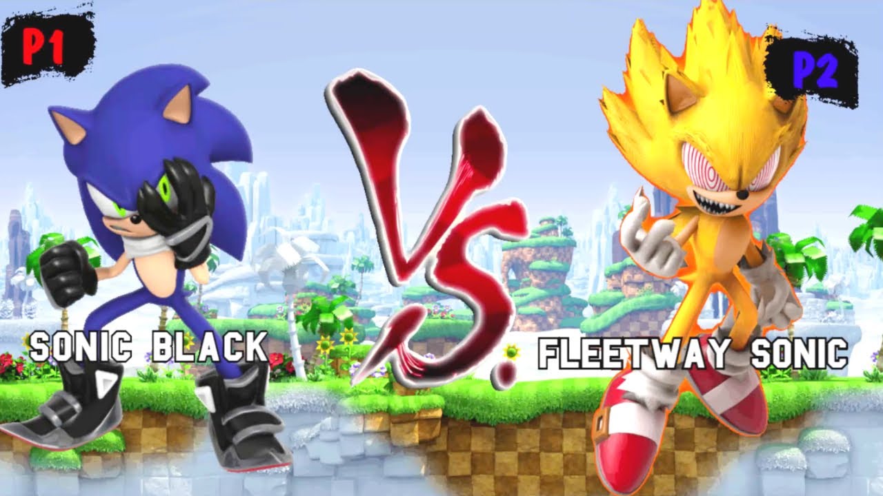 Sonic Black & Chaos Sonic VS Fleetway Sonic & Super Sonic I Sonic Battle JUS MUGEN v4