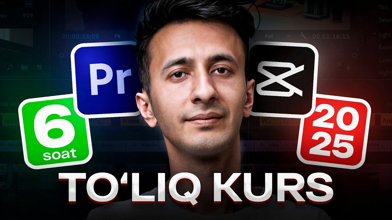 Videomontaj kursi. 6 soatda videomontajyor bo‘lasiz