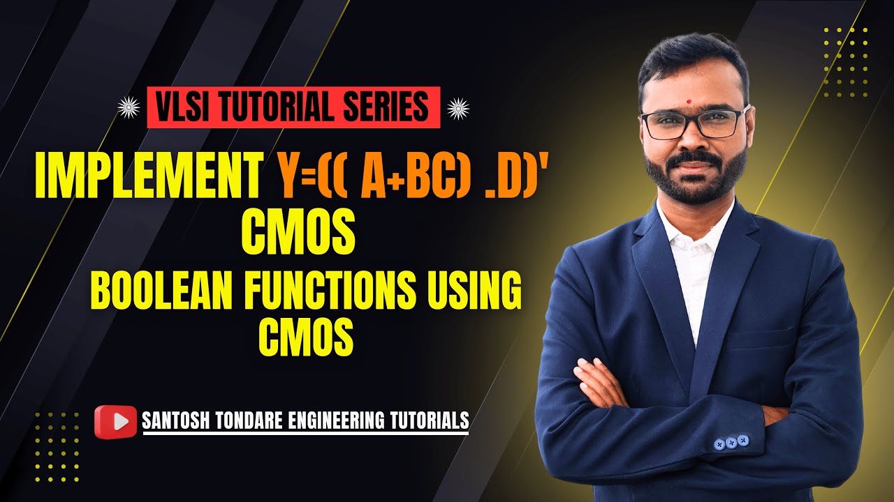 || Implement Y=(( A+BC) .D)' CMOS || Boolean functions using cmos||