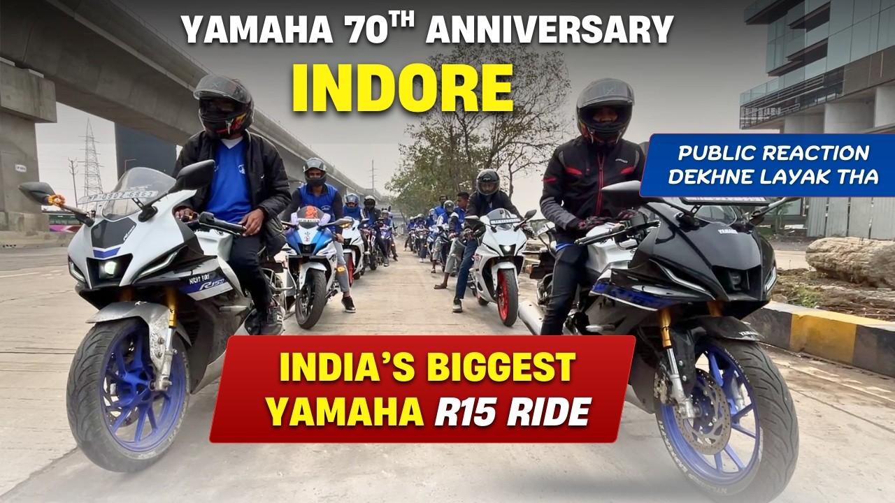 Itne Saare Yamaha R15 Ek Saath? 😳 70th Anniversary City Ride | Indore | Crazy Public Reation