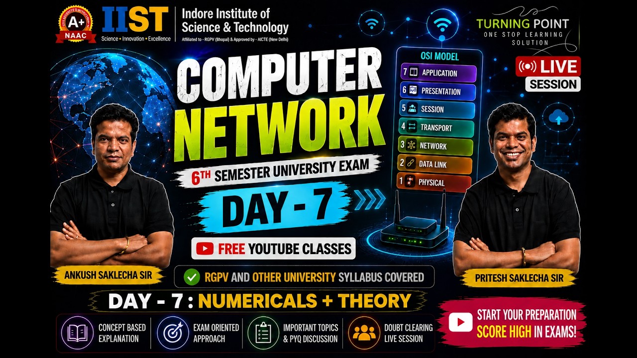 DAY 7 | Computer Network | Semester Exam | Free YouTube Series | Complete Course | RGPV and others