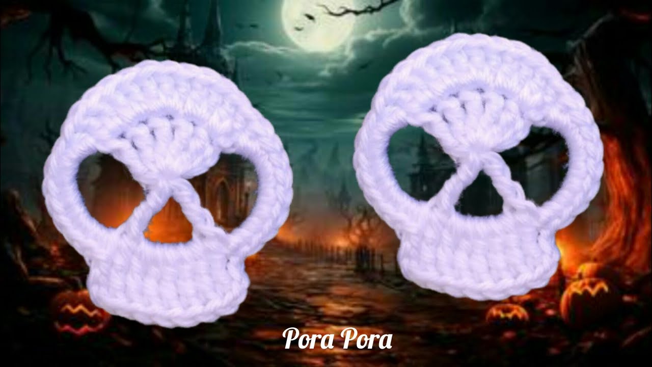 Crochet Skull Applique I Crochet Halloween Decorations