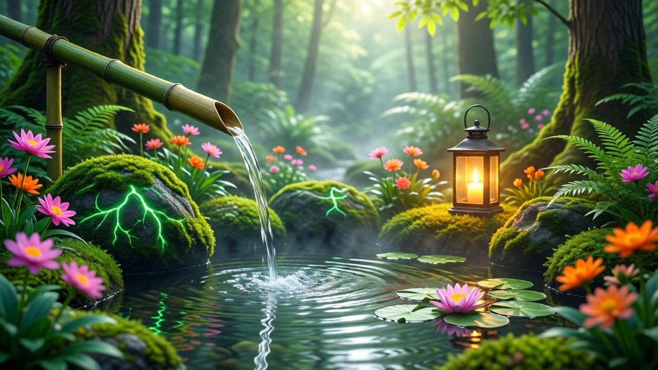 Relaxation Music: Bamboo Water Fountain & Healing Piano 🌿Deep Sleep Music, Meditation, Nature Sounds