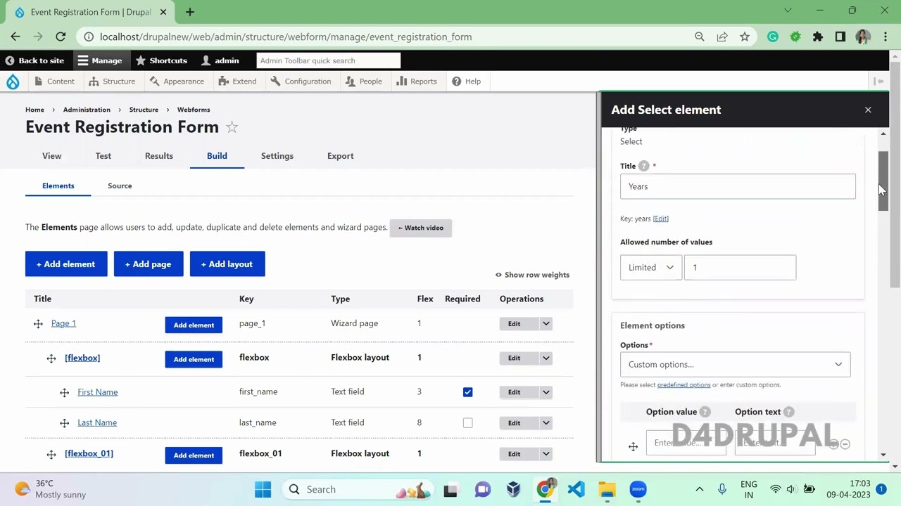 Use/Create Predefined list options in webform Drupal 10, 9 | D4Drupal