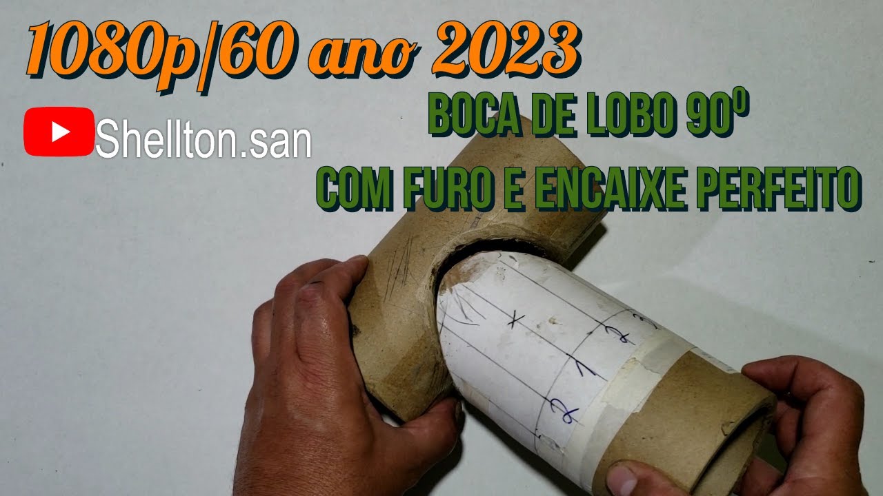 Boca de lobo arredondada com furo e encaixe para tubos grossos. Boca de pescado