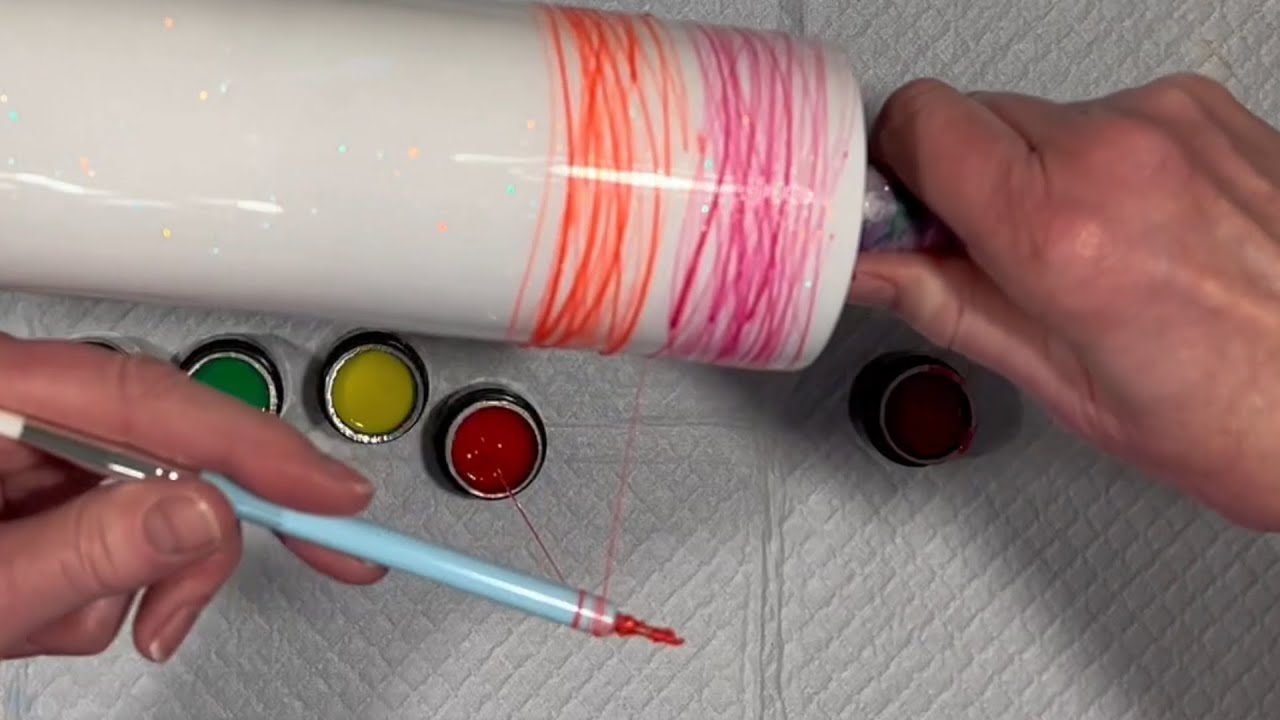 Glow in the Dark Spider Gel on a Glow Glitter Tumbler