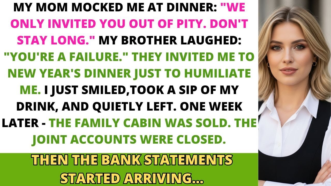 My Mom Invited Me to Dinner Just to Mock Me — One Week Later, Their Money Was Gone