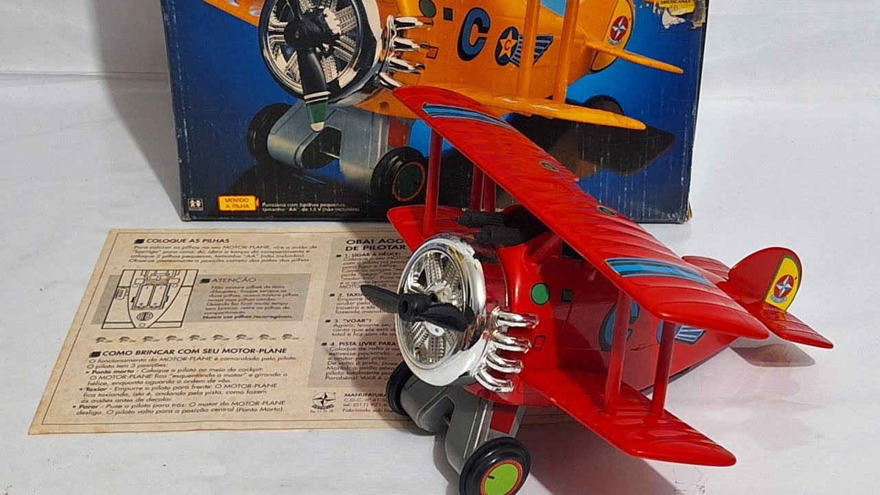 Antigo Brinquedo Motor Plane estrela anos 80 aviao funcionando ** a venda **