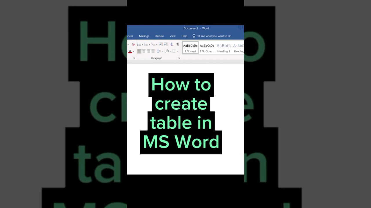 Mastering the Art of Table Creation in MS&nbsp;Word #msword #wordtutorials