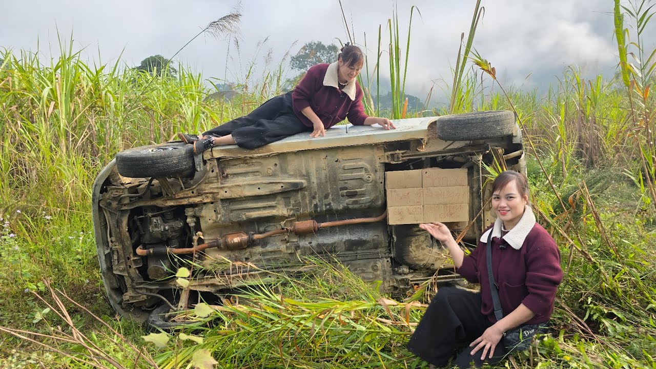 Girl buys scrap cars, repairs and restores broken cars.