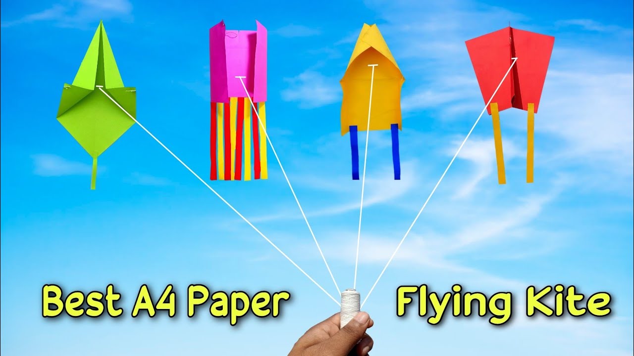 4 Different Flying A4 Paper Kite, Make Amazing Paper flying kite, A4 Size Paper Kite, Chota patang