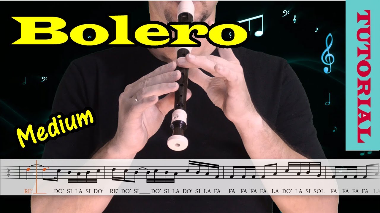 Bolero (Maurice Ravel) - Tutorial flauta con partitura | Karaoke instrumental