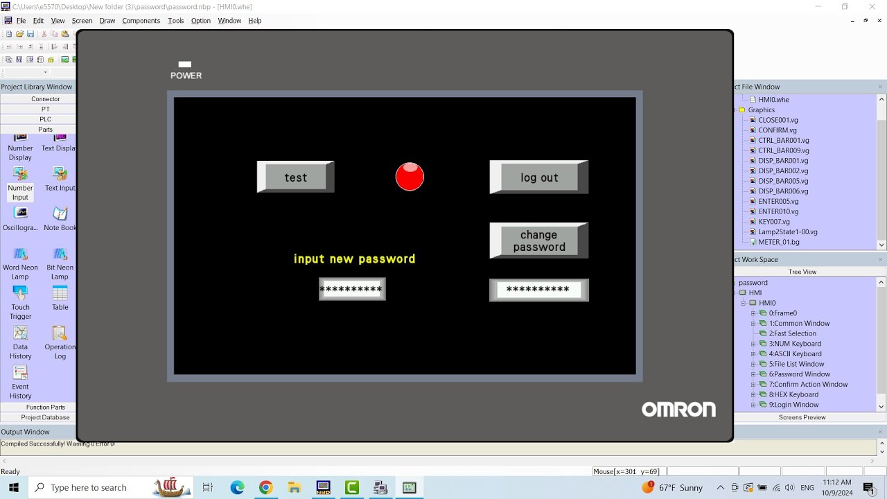 Omron NB designer Password Setting #hmi