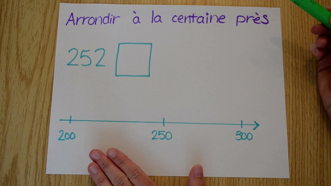 Mathématique - arrondir un nombre à la centaine près (avec la droite numérique)