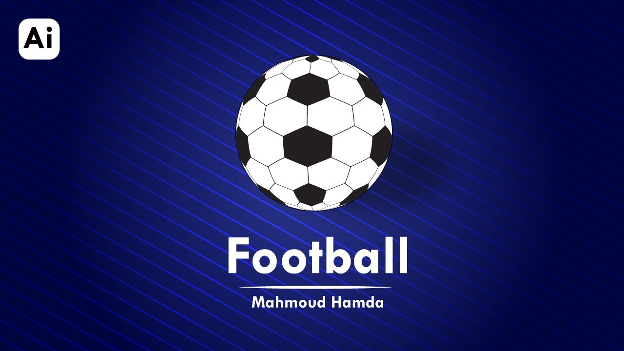 how to draw football illustrator tutorial -3D - كيفية رسم كرة قدم بالاليسرتور