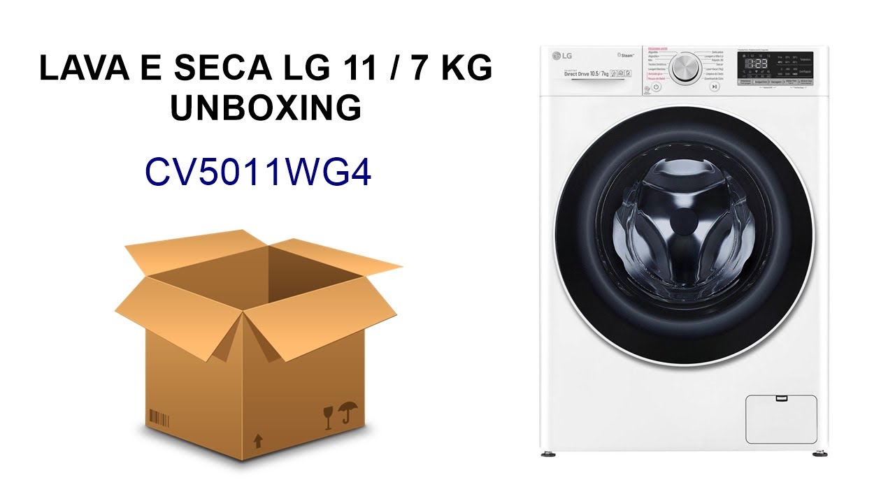 Lava e Seca LG VC4 11kg/7kg com AIDD (CV5011WG4) Unboxing e Instalação